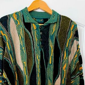 Mens COOGI sweater. Button neck. Pristine condition. Pet & smoke free home.